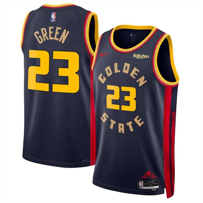 Mens Golden State Warriors #23 Draymond Green Navy 2024-25 City Edition Stitched Jersey Dzhi